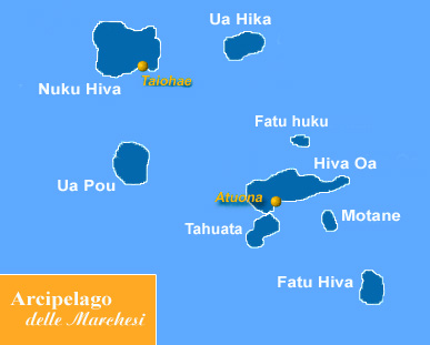 Isole Marchesi Polinesia Francese - Mappa del territorio
